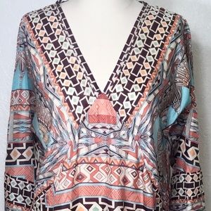 Johnny Was Long Sleeve Silk Tunic